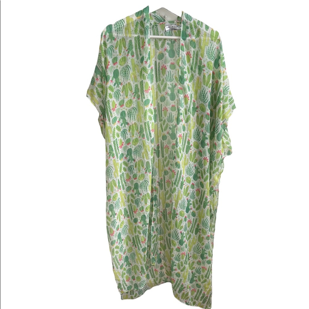 Swim beach sheer long coverup cactus desert one size